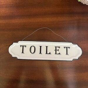 Metal Black and White Toilet Sign NWT